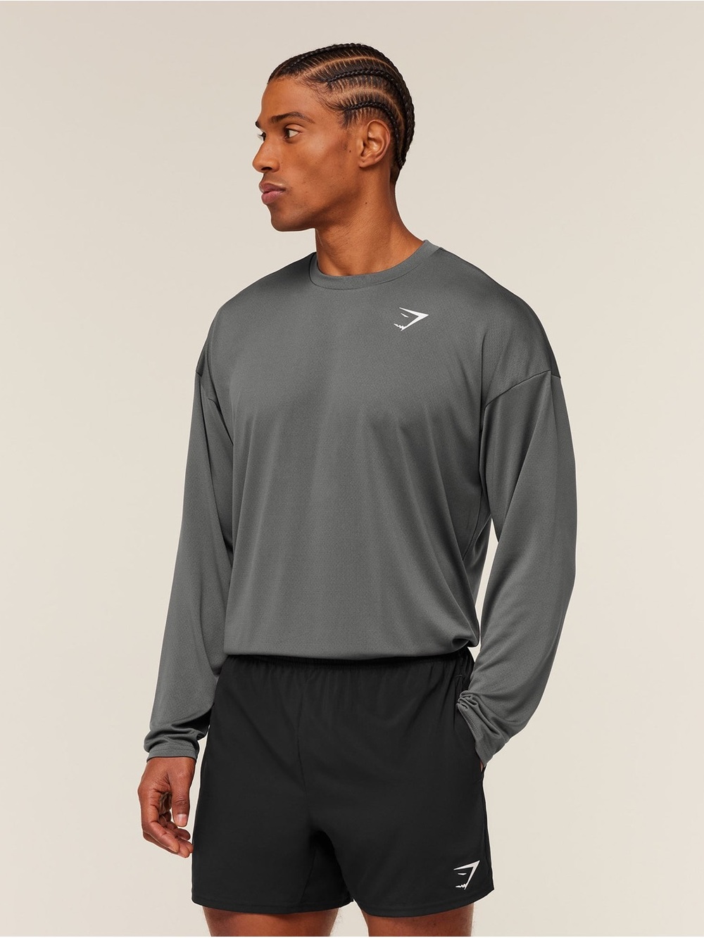 Gymshark Men’s Long Sleeve Training Tee — Dark Grey - Picture 2 of 8